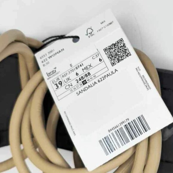 Mango - Ladies, Paula Leather Strappy Flat - Beige. Size: 8.5 (US). NIB - Picture 5 of 11